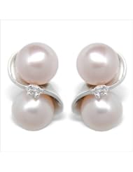 14K white gold Alena Freshwater cultured pearl earrings