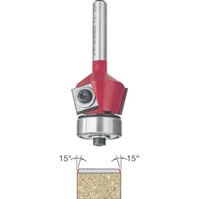 Freud 43-204 15-Degree Insert Bevel Trim Router Bit with 1/4-Inch Shank