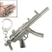 Flint Gray Metal MP5 Submachine Gun Design Keyring Pendant
