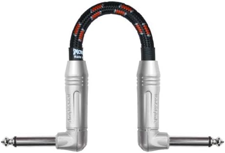Spectraflex Braided Series Pedal Cable, Dual Right Angle Plugs, 9 Inch, Red