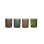 Biedermann & Sons Frosted-Glass Etched Votive Candleholders, Assorted Dots, Set of 12