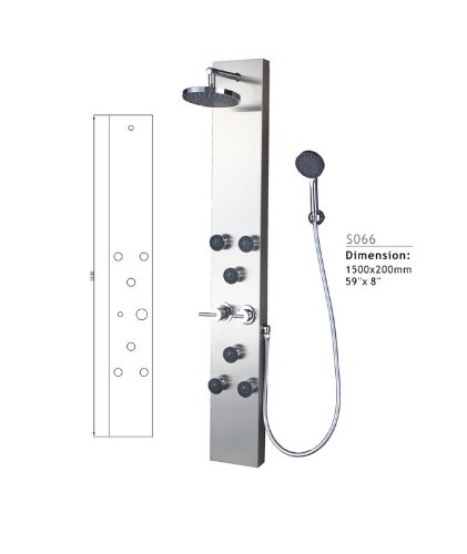 BATHTECH Shower Panel Tower System with 6 Massage Rain Jets (Newest Model S066)