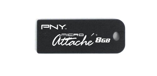 PNY 8 GB Micro Attache USB 2.0 Flash Drive P-FD8GBMIC-FS (Black)
