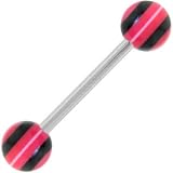 Pink Racing MADDOG Stripe Barbell Tongue Ring