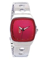 Android Time Engine Red Face Brushed Finish Mens Watch