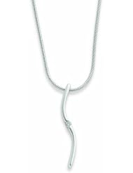 Sterling Silver White Ice .02ct. Diamond Swirl Bangle Bracelet