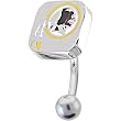 National Football League Logo Top Mount Curved Belly Ring - Washington Redskins