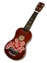 Red Flower Ukulele 20" Brown