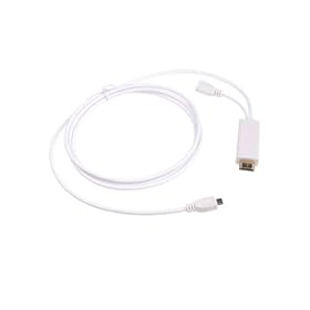 White NHL Micro USB to HDMI with USB Micphone M/M Adapter for Samsung Infuse 4Gf