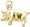 Pig, Gold Plated Silver Charm by Rembrandt Charms