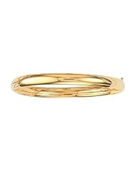 10K Yellow Gold 07" Polish High Domed Bangle With Side Clasp