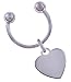 Sterling Silver Screwball Key Ring with Heart Tag