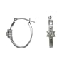 14K White Gold Diamond Hoop Earrings