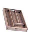CUTLERY TRAY IN HEVEA WITH CORK BASE Size 340x240x50mm