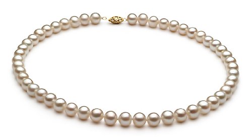 PearlsOnly White 7-8mm AA Freshwater Pearl Necklace 