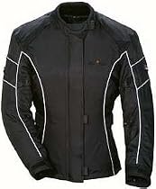 TOURMASTER/CORTECH TRINITY WOMENS MOTORCYCLE JACKET BLACK SIZE:MED