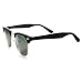 zeroUV - Half Frame Semi-Rimless Horn Rimmed Sunglasses (Matte Black-Silver/Green)