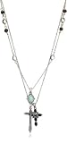 Lucky Brand Cross Charm Silver-Tone Necklace, 18 with 2 Extender