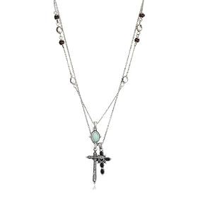 Buy Lucky Brand Cross Charm Silver-Tone Necklace, 18 with 2 Extender by Amazon.com Collection