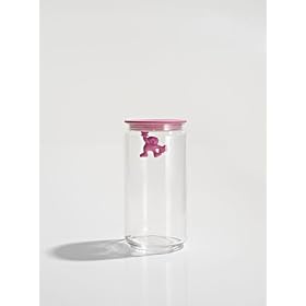 A di Alessi Gianni Glass Jar, Pink Lid, 140 cl, (AMDR06 P)