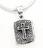Sterling Silver Holy Bible and Cross Locket Box Pendant