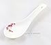 Chinese Porcelain Soup Spoons with Pink Floral Design - Set of 4