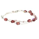 Glass Beads Purple Bracelet Bead on a Wire Bracelet [Purple] -Fair Trade Gifts