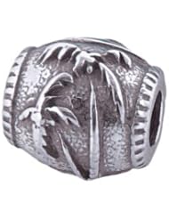 Genuine Zable (TM) Product. 925 Sterling Silver Palm Trees Charm. 100% Satisfaction Guaranteed.