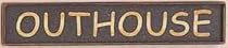 Outhouse Wood Rustic Sign - "Navy Blue Board-Frame-Cream Letters"