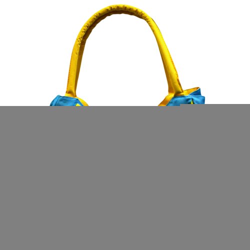 Sky Blue & Yellow Tropical Flower Retro Beach Bag