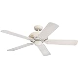 Monte Carlo 5LCR52TW Light Cast 52 inch 5-Blade Ceiling Fan with Remote, Uplight and Matte White Blades, Textured White