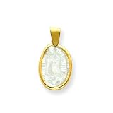 14k Small MOP (Mother of Pearl) Guadalupe Pendant