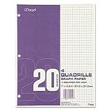 Graph Paper,Quad Ruled,3HP,8-1/2"x11",20 Sh/PK,White (MEA19010) Category: Design Paper