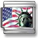 American Flag Statue of Liberty Italian charm