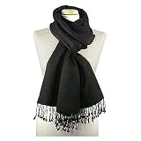 Forzieri Black Pashmina & Silk Shawl