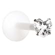 16 Gauge 3/8 Clear 3mm CZ Heart Labret Monroe
