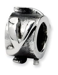 Letter Y, Alphabet Charm in Sterling Silver For 3mm Charm Bracelets