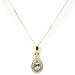A MINI Blue Topaz & Diamond Pendant set in 9ct Yellow Gold on an 18