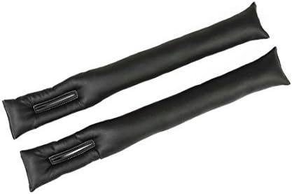 BONDAY Car Vehicle Seat Hand Brake Gap Filler Pad PU Leather 1 Pair (Black)