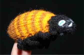 Childrens Toyshop  Toys : Finger Puppet Educational Toy Hand Knit Soft Wool FP_BUGBROWNGOLD