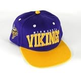 NFL Licensed Minnesota Vikings 2 Tone Flat Bill Snap Back Baseball Hat Cap Lid