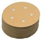 5" 5-Hole 220 grit, Premium Gold Hook & Loop Paper Discs , Virginia Abrasives, box of 100