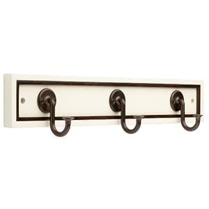 Liberty Hardware 125557 18-Inch Fluid Design Hook Rail, Ivory and Bronze
