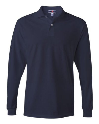 Jerzees 5.6 oz.; 50/50 Long-Sleeve Jersey Polo with SpotShield� - J NAVY - 2XL