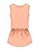 Allegra K Women Round Neck Sleeveless Cut Out Back Casual Romper M Pale Pink
