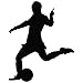 Soccer Wall Decal Sticker - 12 in. Soccer Player Silhouette Decoration Mural Art ( Black Vinyl )