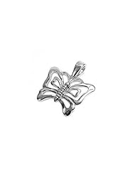 Sterling Silver Womans Elegant Butterfly Pendant Gift Charm Pure 925 New 15mm with 1.8mm Curb Chain
