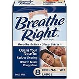Breathe Right Original Tan - 8 Large Nasal Strips (pack of 4, totalling 32 Nasal Strips)