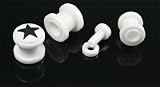 UV White Color Plugs 0g - Sold as Pair