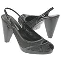 Via Spiga Women's 'Llano' Black Denim/Leather Slingback Pump